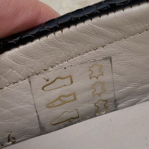 Bruno Magli Snake Embossed Leather Driving Flats Loafers - Picture 14 of 15